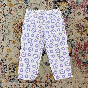 SHEIN Curve Purple and White Floral Pants